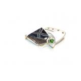 PENDANT, STERLING SILVER, 18K GOLD, W/ DIAMOND,