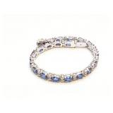 LADIES BRACELET DIAMOND/ SAPPHIRE 14K WHITE GOLD