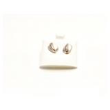 EAR RING STERLING SILVER, CZ 14K 4.3G