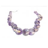 NECKLACE, STERLING SILVER W. AMETHYST