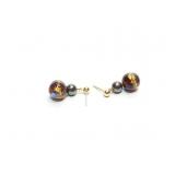 EAR RINGS, 14K GOLD W/ JAPANESE PEARL, 5.3G