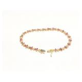 BRACELET 14K GOLD, RUBY 6.5G