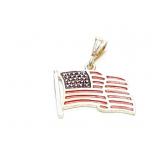 PENDANT, FLAG- STERLING SILVER, 5.6G
