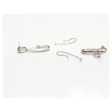EAR RINGS (2) PR, STERLING SILVER, 8.2G