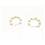 EAR RINGS, 14K W/ PEARL, 1.7G
