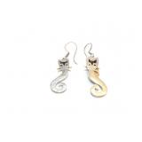 EAR RINGS, STERLING SILVER, 12G