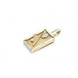 PENDANT, DIAMOND CHIPS, 14K GOLD, 7.4G