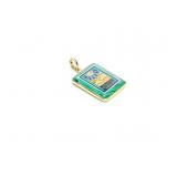 PENDANT, INTARSIA STONE- INLAID, 9.6G