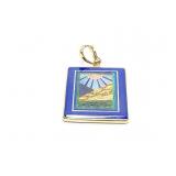 PENDANT, INTARSIA STONE- INLAID, 14K GOLD, 10.9G