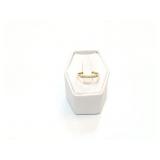 RING, BAND, SMALL DIAMOND, 14K GOLD