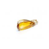 PENDANT, 14K GOLD, W/ CITRINE DIAMOND, .45CT,