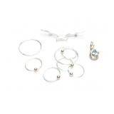 LOT STERLING SILVER, MISC. EAR RINGS, ECT.