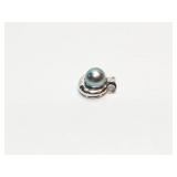 PENDANT, SOUTH SEA PEARL/ DIAMOND, 18K GOLD,