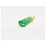 PENDANT, JADE ITE, 18K GOLD, 10G