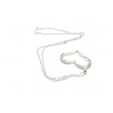 NECKLACE, HEART SHAPED DIAMOND, 14K GOLD, 5.2G