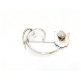 BROACH, STERLING SILVER CAT, 5.3G