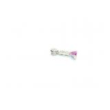 PENDANT, DIAMOND/ PINK TOURMALINE, 14K WHITE