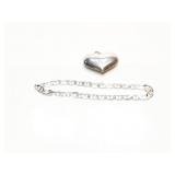 BRACELET- PENDANT, STERLING SILVER, 17G