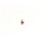 PENDANT 14K GOLD, AMETHYST/ DIAMOND 1.6G