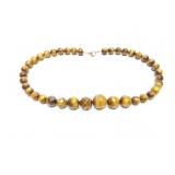 NECKLACE, STERLING SILVER, TIGER EYE