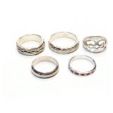 RINGS (4), STERLING SILVER, 18G