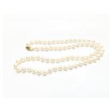 NECKLACE, 14K GOLD, PERLS 5X5.6