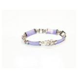 BRACELET, STERLING SILVER + JADE, 1G