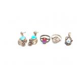 EAR RINGS, PENDANT, 14.6G
