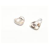 PENDANT, 2 DIAMOND/ MOTHER OF PEARL, 14K GOLD,