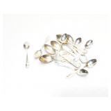 LOT 800 SILVER SPOONS, 193G