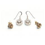 EAR RINGS, (2) STERLING SILVER, 8.2G