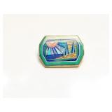PENDANT 14K GOLD, INTARSIA 13.1G
