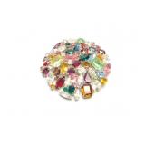 BROACH, VINTAGE CUSTOM, MULTI STONE