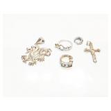 MISC. STERLING SILVER LOT, 17G