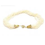 NECKLACE, 14K GOLD CLASP AND PEARLS