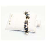 EAR RINGS, SAPPHIRE, 14K GOLD, 4.2G