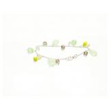BRACELET, STERLING SILVER, GREEN STONE, 8G