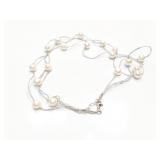 NECKLACE, STERLING SILVER W/ PEARLS, 18.6G