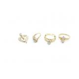 RINGS, 3, 10K GOLD, 1 PENDANT, 9.1G