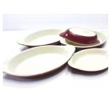 HALL- 5 DISHES- MATCHING- 3-529 AND 2 -527