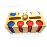 POKER CHIPS IN - WOODEN HOLDER