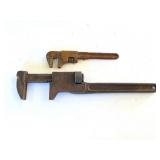 2- VINTAGE MONKEY WRENCHES