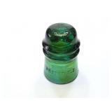 BROOKFIELD 00- VINTAGE GLASS INSULATOR- EMERALD