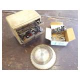 1/4"- SOCKETS AND TOOLS- SAW BLADES AND ORGANIZER