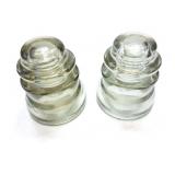 ARMSTRONG VINTAGE GLASS INSULATORS- DP1- 2 ITEMS