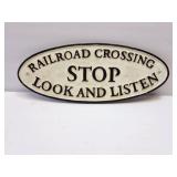 CAST IRON RAILROAD CROSSING SIGN