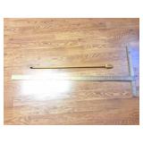 ANTIQUE CANE AND VINTAGE LONG 3 SQUARE