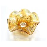 CARNIVAL GLASS DISH- APPROXIMATELY 5.5 INCHES