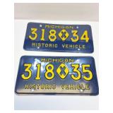 MICHIGAN HISTORIC VEHICLE PLATES