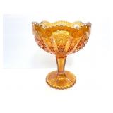 CARNIVAL GLASS PEDASTOOL BOWL- APPROXIMATELY 9